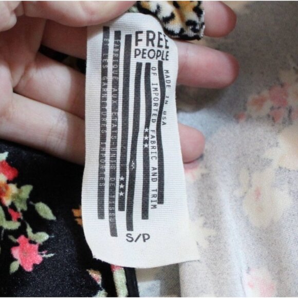 Free People Black Bouquet Babe Velvet Mini Dress - Picture 7 of 7